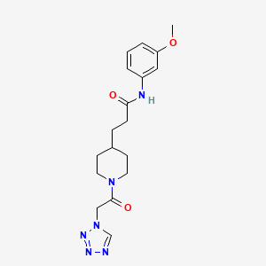 molecular formula C18H24N6O3 B3787537 N-(3-methoxyphenyl)-3-[1-(1H-tetrazol-1-ylacetyl)-4-piperidinyl]propanamide 