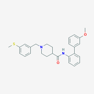 molecular formula C27H30N2O2S B3787742 N-(3'-methoxy-2-biphenylyl)-1-[3-(methylthio)benzyl]-4-piperidinecarboxamide 
