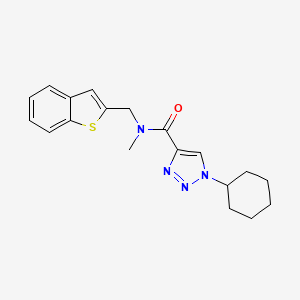 molecular formula C19H22N4OS B3787780 N-(1-benzothiophen-2-ylmethyl)-1-cyclohexyl-N-methyltriazole-4-carboxamide 