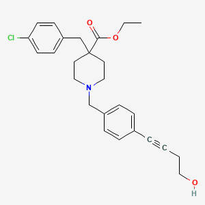 molecular formula C26H30ClNO3 B3787886 ethyl 4-(4-chlorobenzyl)-1-[4-(4-hydroxy-1-butyn-1-yl)benzyl]-4-piperidinecarboxylate 