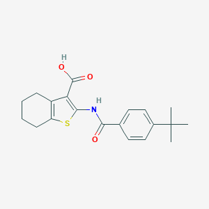 molecular formula C20H23NO3S B378791 2-[(4-Tert-butylbenzoyl)amino]-4,5,6,7-tetrahydro-1-benzothiophene-3-carboxylic acid 