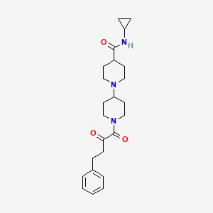 molecular formula C24H33N3O3 B3787958 N-cyclopropyl-1-[1-(2-oxo-4-phenylbutanoyl)piperidin-4-yl]piperidine-4-carboxamide 