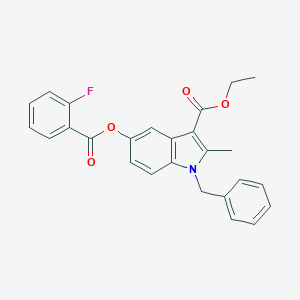 molecular formula C26H22FNO4 B378797 Ethyl 1-benzyl-5-(2-fluorobenzoyl)oxy-2-methylindole-3-carboxylate CAS No. 342595-07-7