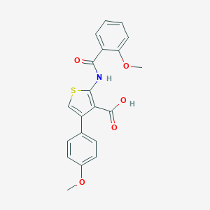 molecular formula C20H17NO5S B378803 2-[(2-Methoxybenzoyl)amino]-4-(4-methoxyphenyl)-3-thiophenecarboxylic acid CAS No. 342595-26-0