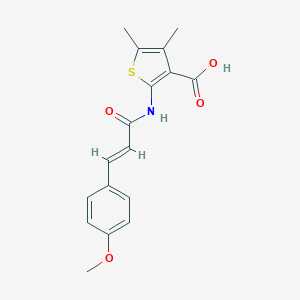 molecular formula C17H17NO4S B378806 2-[(2E)-3-(4-METHOXYPHENYL)PROP-2-ENAMIDO]-4,5-DIMETHYLTHIOPHENE-3-CARBOXYLIC ACID 