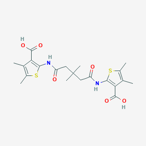 molecular formula C21H26N2O6S2 B378810 2-[[5-[(3-Carboxy-4,5-dimethylthiophen-2-yl)amino]-3,3-dimethyl-5-oxopentanoyl]amino]-4,5-dimethylthiophene-3-carboxylic acid CAS No. 327102-23-8