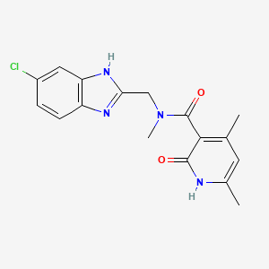 molecular formula C17H17ClN4O2 B3788160 N-[(5-chloro-1H-benzimidazol-2-yl)methyl]-N,4,6-trimethyl-2-oxo-1,2-dihydropyridine-3-carboxamide 