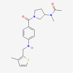 molecular formula C20H25N3O2S B3788192 N-methyl-N-[1-(4-{[(3-methyl-2-thienyl)methyl]amino}benzoyl)pyrrolidin-3-yl]acetamide 