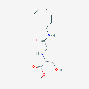 molecular formula C14H26N2O4 B3788197 methyl 2-{[2-(cyclooctylamino)-2-oxoethyl]amino}-3-hydroxypropanoate 