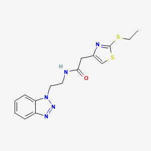 molecular formula C15H17N5OS2 B3788297 N-[2-(1H-1,2,3-benzotriazol-1-yl)ethyl]-2-[2-(ethylthio)-1,3-thiazol-4-yl]acetamide 