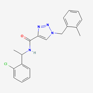 molecular formula C19H19ClN4O B3788352 N-[1-(2-chlorophenyl)ethyl]-1-[(2-methylphenyl)methyl]triazole-4-carboxamide 