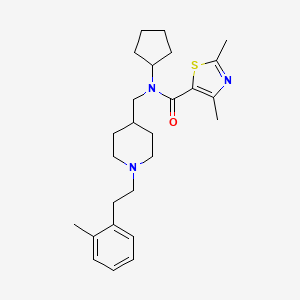 molecular formula C26H37N3OS B3788463 N-cyclopentyl-2,4-dimethyl-N-[[1-[2-(2-methylphenyl)ethyl]piperidin-4-yl]methyl]-1,3-thiazole-5-carboxamide 