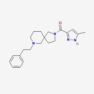 molecular formula C21H28N4O B3788723 (5-methyl-1H-pyrazol-3-yl)-[9-(2-phenylethyl)-2,9-diazaspiro[4.5]decan-2-yl]methanone 