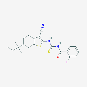 molecular formula C22H24IN3OS2 B378890 N-(3-cyano-6-tert-pentyl-4,5,6,7-tetrahydro-1-benzothien-2-yl)-N'-(2-iodobenzoyl)thiourea CAS No. 497246-39-6