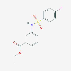 molecular formula C15H14FNO4S B378915 Ethyl 3-{[(4-fluorophenyl)sulfonyl]amino}benzoate 