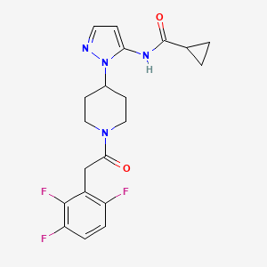 molecular formula C20H21F3N4O2 B3789155 N-(1-{1-[2-(2,3,6-trifluorophenyl)acetyl]-4-piperidinyl}-1H-pyrazol-5-yl)cyclopropanecarboxamide 