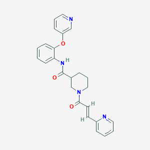 molecular formula C25H24N4O3 B3789175 N-[2-(3-pyridinyloxy)phenyl]-1-[(2E)-3-(2-pyridinyl)-2-propenoyl]-3-piperidinecarboxamide 