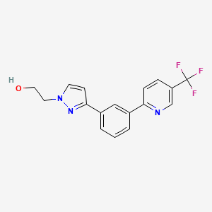 molecular formula C17H14F3N3O B3789434 2-(3-{3-[5-(trifluoromethyl)-2-pyridinyl]phenyl}-1H-pyrazol-1-yl)ethanol 