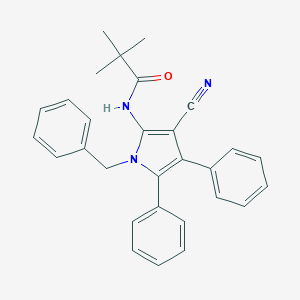 molecular formula C29H27N3O B378961 N~1~-(1-BENZYL-3-CYANO-4,5-DIPHENYL-1H-PYRROL-2-YL)-2,2-DIMETHYLPROPANAMIDE 