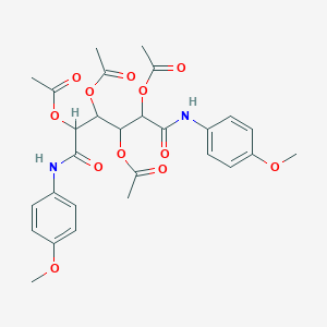 molecular formula C28H32N2O12 B378972 [2,4,5-Triacetyloxy-1,6-bis(4-methoxyanilino)-1,6-dioxohexan-3-yl] acetate 