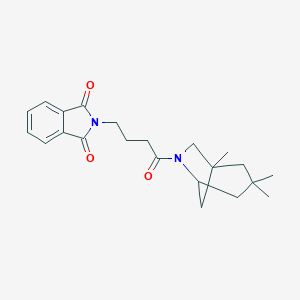 molecular formula C22H28N2O3 B378977 2-[4-oxo-4-(1,3,3-trimethyl-6-azabicyclo[3.2.1]oct-6-yl)butyl]-1H-isoindole-1,3(2H)-dione 