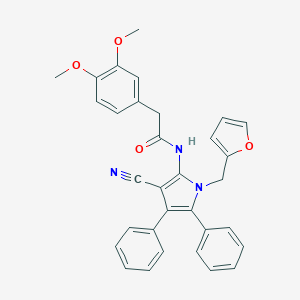 molecular formula C32H27N3O4 B378987 N~1~-[3-CYANO-1-(2-FURYLMETHYL)-4,5-DIPHENYL-1H-PYRROL-2-YL]-2-(3,4-DIMETHOXYPHENYL)ACETAMIDE CAS No. 627053-01-4