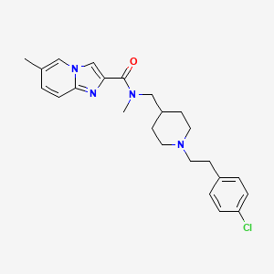 molecular formula C24H29ClN4O B3789896 N-[[1-[2-(4-chlorophenyl)ethyl]piperidin-4-yl]methyl]-N,6-dimethylimidazo[1,2-a]pyridine-2-carboxamide 