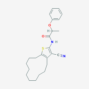 molecular formula C24H30N2O2S B379030 N-(3-cyano-4,5,6,7,8,9,10,11,12,13-decahydrocyclododeca[b]thien-2-yl)-2-phenoxypropanamide 