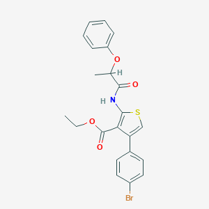 molecular formula C22H20BrNO4S B379034 Ethyl 4-(4-bromophenyl)-2-[(2-phenoxypropanoyl)amino]-3-thiophenecarboxylate 