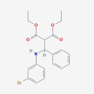 molecular formula C20H22BrNO4 B379055 Diethyl 2-[(3-bromoanilino)(phenyl)methyl]malonate 