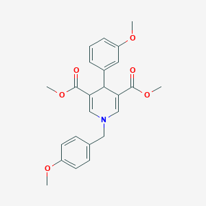 molecular formula C24H25NO6 B379115 3,5-DIMETHYL 4-(3-METHOXYPHENYL)-1-[(4-METHOXYPHENYL)METHYL]-1,4-DIHYDROPYRIDINE-3,5-DICARBOXYLATE 