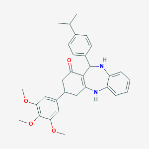 11-(4-isopropylphenyl)-3-(3,4,5-trimethoxyphenyl)-2,3,4,5,10,11-hexahydro-1H-dibenzo[b,e][1,4]diazepin-1-one
