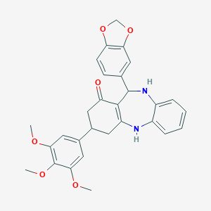 11-(1,3-benzodioxol-5-yl)-3-(3,4,5-trimethoxyphenyl)-2,3,4,5,10,11-hexahydro-1H-dibenzo[b,e][1,4]diazepin-1-one