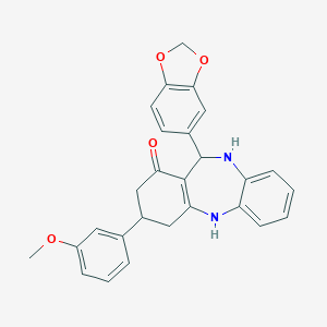 11-(1,3-benzodioxol-5-yl)-3-(3-methoxyphenyl)-2,3,4,5,10,11-hexahydro-1H-dibenzo[b,e][1,4]diazepin-1-one