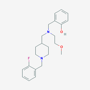 molecular formula C23H31FN2O2 B3792287 2-{[{[1-(2-fluorobenzyl)-4-piperidinyl]methyl}(2-methoxyethyl)amino]methyl}phenol 