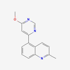 molecular formula C15H13N3O B3792403 5-(6-methoxy-4-pyrimidinyl)-2-methylquinoline trifluoroacetate 