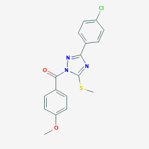 4-{[3-(4-chlorophenyl)-5-(methylsulfanyl)-1H-1,2,4-triazol-1-yl]carbonyl}phenyl methyl ether