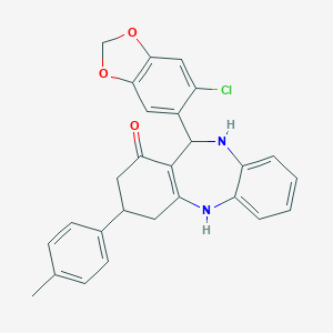 11-(6-chloro-1,3-benzodioxol-5-yl)-3-(4-methylphenyl)-2,3,4,5,10,11-hexahydro-1H-dibenzo[b,e][1,4]diazepin-1-one