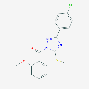 2-{[3-(4-chlorophenyl)-5-(methylsulfanyl)-1H-1,2,4-triazol-1-yl]carbonyl}phenyl methyl ether