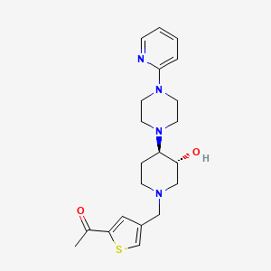 molecular formula C21H28N4O2S B3792542 1-[4-({(3R*,4R*)-3-hydroxy-4-[4-(2-pyridinyl)-1-piperazinyl]-1-piperidinyl}methyl)-2-thienyl]ethanone 