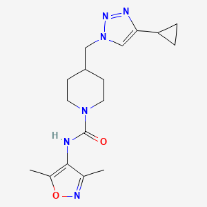 molecular formula C17H24N6O2 B3792656 4-[(4-cyclopropyl-1H-1,2,3-triazol-1-yl)methyl]-N-(3,5-dimethyl-4-isoxazolyl)-1-piperidinecarboxamide 