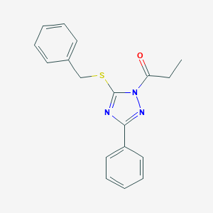 5-(benzylsulfanyl)-3-phenyl-1-propionyl-1H-1,2,4-triazole
