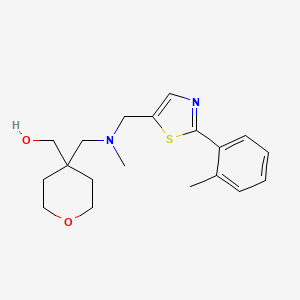 molecular formula C19H26N2O2S B3792724 {4-[(methyl{[2-(2-methylphenyl)-1,3-thiazol-5-yl]methyl}amino)methyl]tetrahydro-2H-pyran-4-yl}methanol 