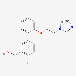 molecular formula C18H17FN2O2 B3792728 {4-fluoro-2'-[2-(1H-imidazol-1-yl)ethoxy]biphenyl-3-yl}methanol 