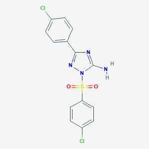 3-(4-chlorophenyl)-1-[(4-chlorophenyl)sulfonyl]-1H-1,2,4-triazol-5-ylamine