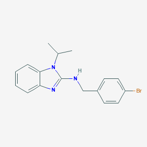 molecular formula C17H18BrN3 B379307 N-[(4-BROMOPHENYL)METHYL]-1-(PROPAN-2-YL)-1H-1,3-BENZODIAZOL-2-AMINE 