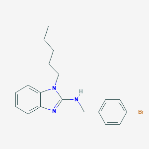molecular formula C19H22BrN3 B379308 N-[(4-BROMOPHENYL)METHYL]-1-PENTYL-1H-1,3-BENZODIAZOL-2-AMINE 