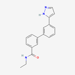 molecular formula C18H17N3O B3793136 N-ethyl-3'-(1H-pyrazol-3-yl)-3-biphenylcarboxamide 