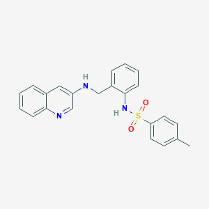 molecular formula C23H21N3O2S B379327 4-methyl-N-{2-[(3-quinolinylamino)methyl]phenyl}benzenesulfonamide CAS No. 573934-56-2