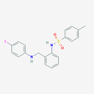 molecular formula C20H19IN2O2S B379328 N-[2-[(4-iodoanilino)methyl]phenyl]-4-methylbenzenesulfonamide 
